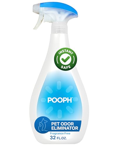 Pooph Pet Odor Eliminator, 32oz Spray - Dismantles Odors on a Molecular Basis, Dogs, Cats, Freshener, Urine, Poop, Pee, Deodorizer, Natures, Puppy, Fresh, Clean, Furniture, Potty, Safe