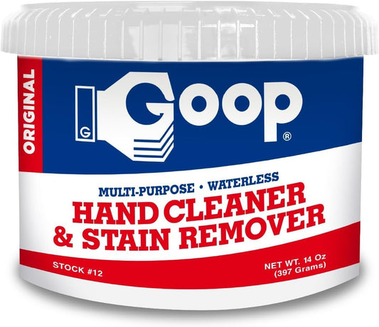 Goop Multi-Purpose Hand Cleaner- Waterless Hand Degreaser, Laundry Stain Remover - NonToxic and Biodegradable Cleaner Remove Dirt, Oil, Paint, Ink, and Clothes Stains Original, 14oz Pack of 1