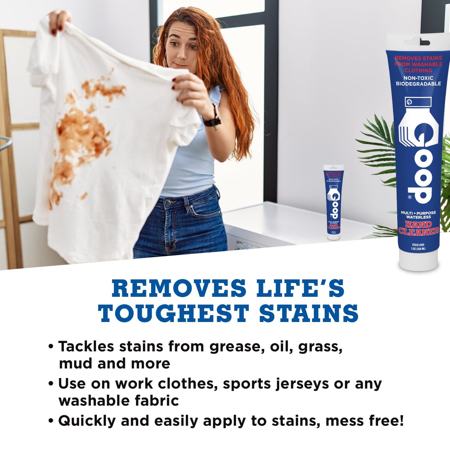 Original Goop Multi-Purpose Waterless Hand Cleaner and Stain Remover - 5 oz Tube (Pack of 2)