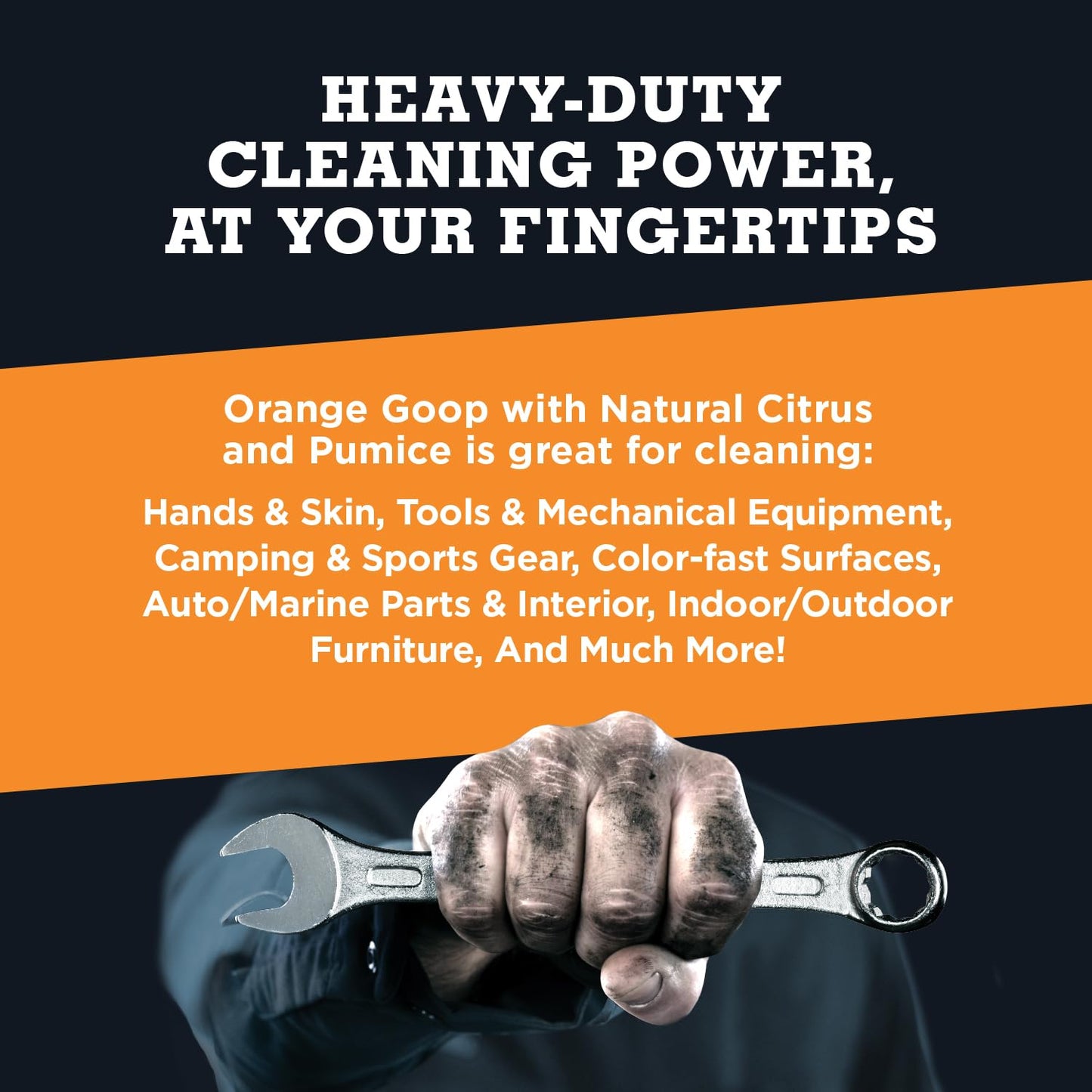 Orange Goop Liquid with Pumice Multi-Purpose Waterless Hand Cleaner - 16 oz Flip-Top Bottle