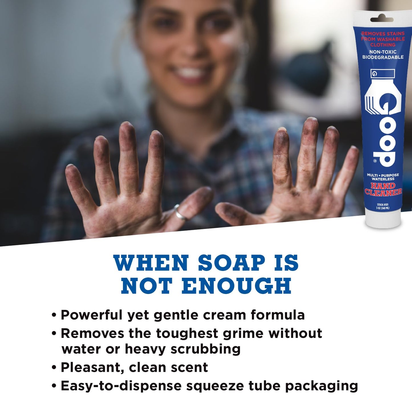 Original Goop Multi-Purpose Waterless Hand Cleaner and Stain Remover - 5 oz Tube (Pack of 2)