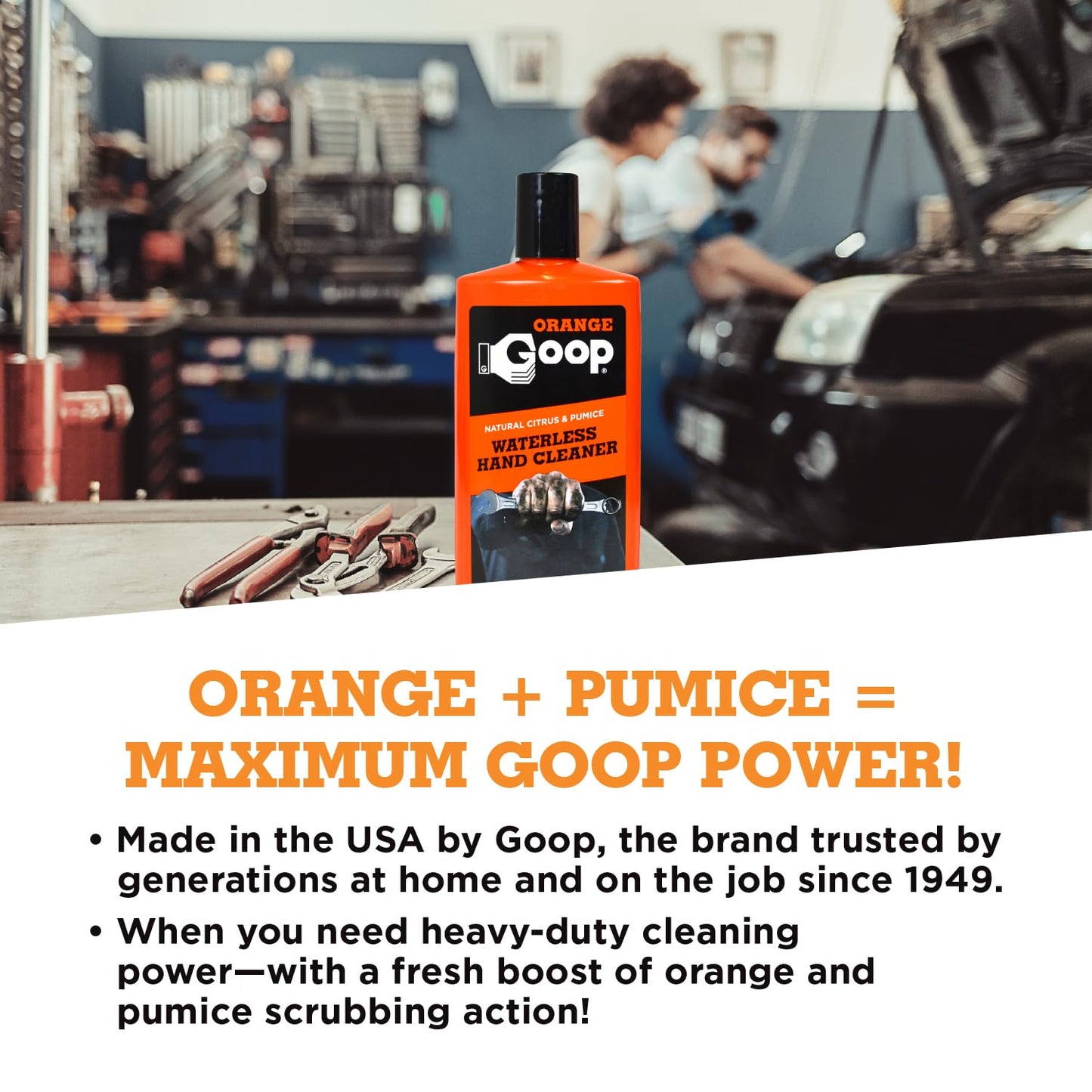 Orange Goop Liquid with Pumice Multi-Purpose Waterless Hand Cleaner - 16 oz Flip-Top Bottle
