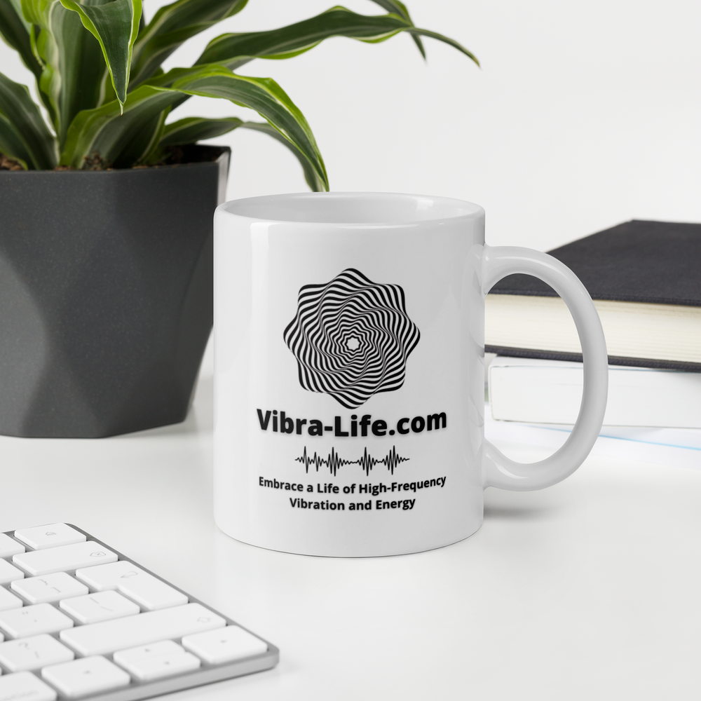 Vibra-Life White Glossy Ceramic Mug