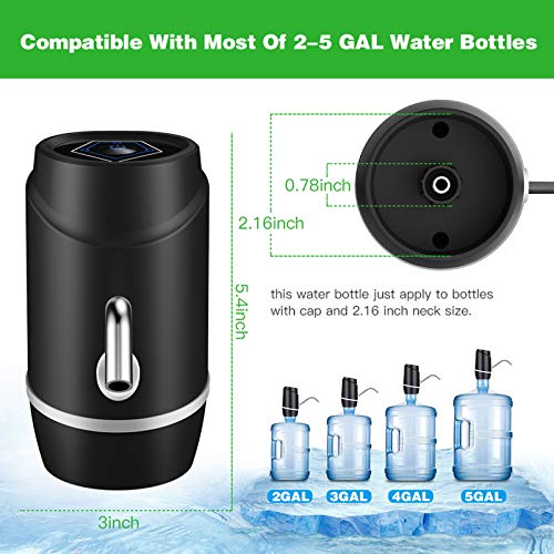 5 Gallon Water Dispenser, Portable Electric Drinking Water Pump for 2-5 Gallon Bottles